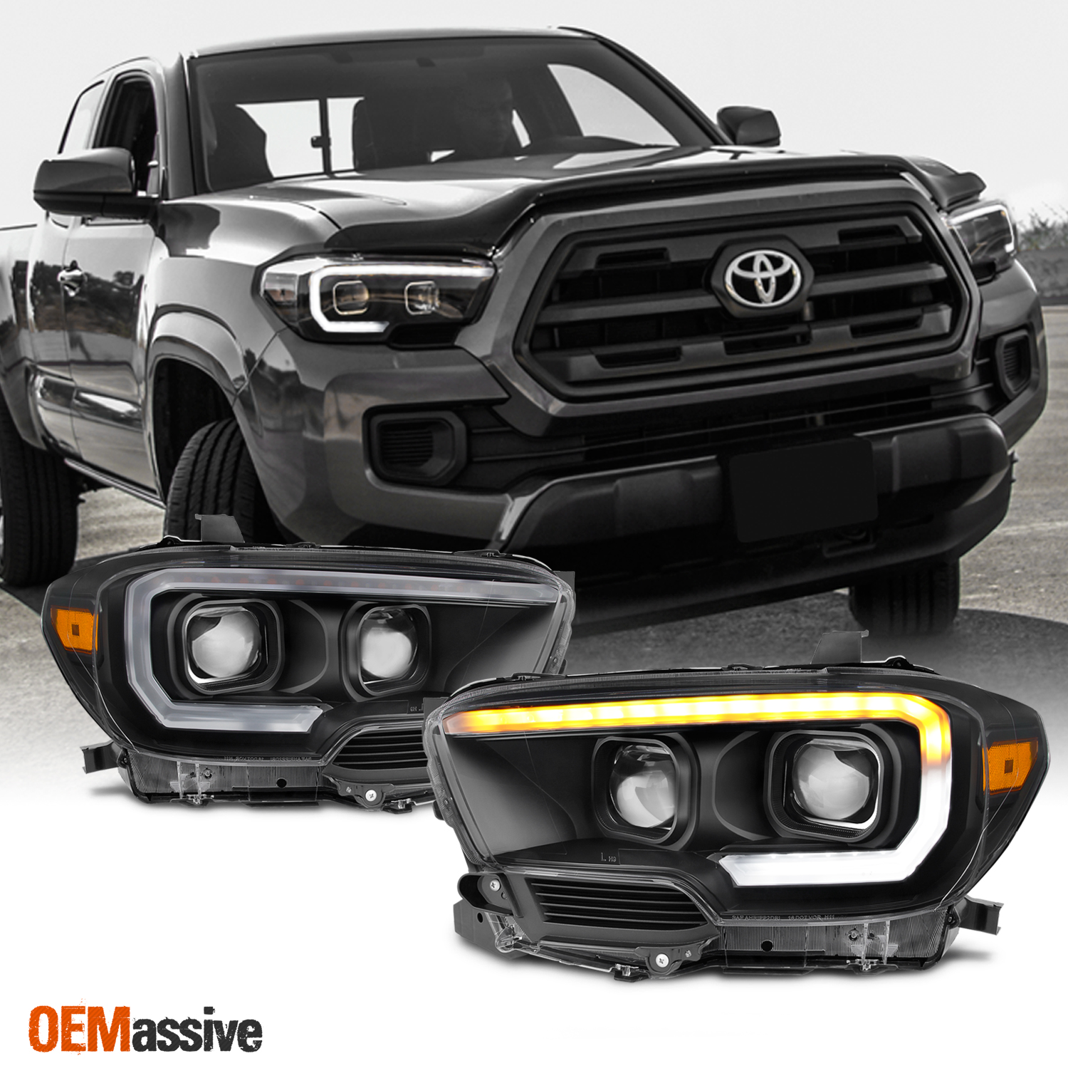 thumbnail image 2 of Clear Chrome Headlights For Toyota Tacoma 2005-2011 – Pair, Unbranded, Direct Fit 2 of 5